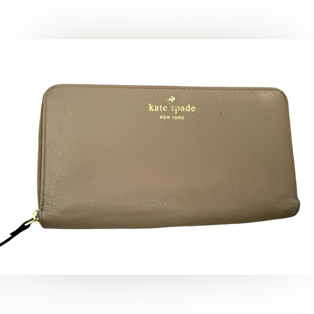 Kate Spade Continental Leather Wallet in Tan